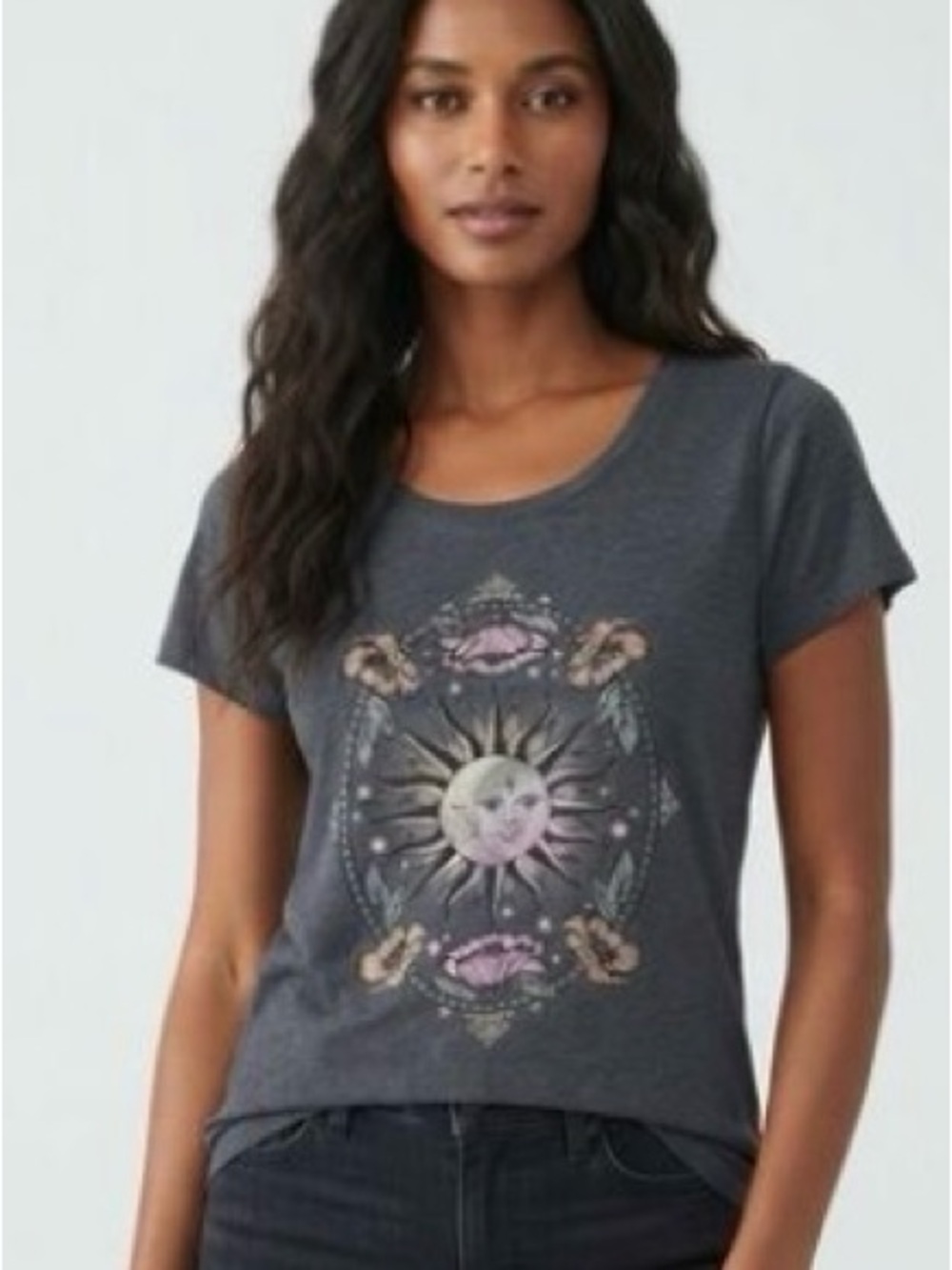 Lucky Brand Celestial Sun and Moon Graphic Tee – Size Large